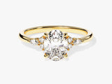 Cluster Accent Oval Cut Diamond Engagement Ring (1.50 CT)