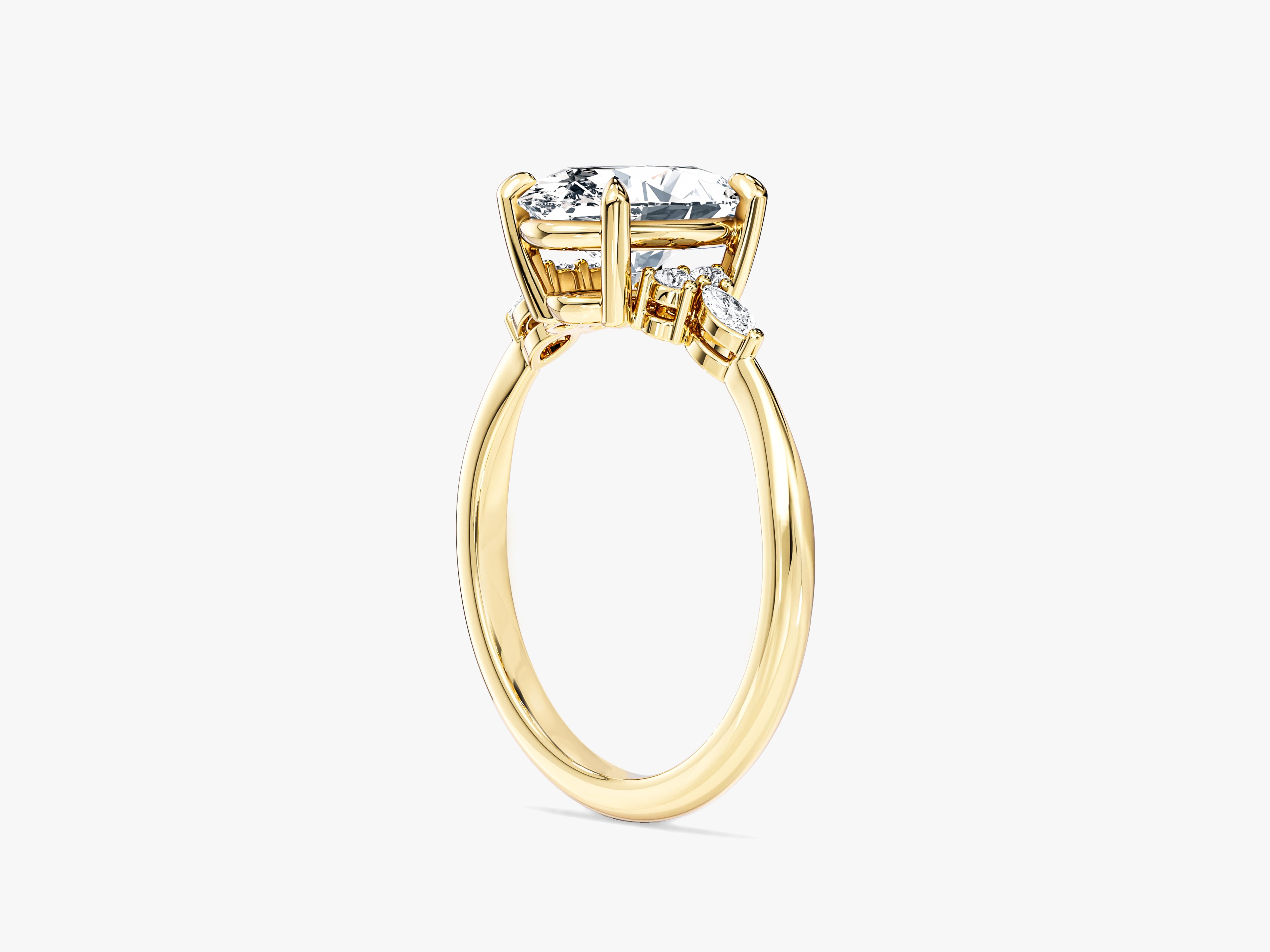 Verlobungsring mit ovalem Moissanit-Cluster (2,00 ct)