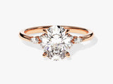 Cluster Accent Oval Cut Moissanite Engagement Ring (2.00 CT)