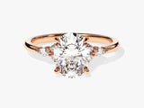 Cluster Accent Oval Cut Diamond Engagement Ring (2.00 CT)