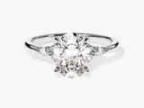 Cluster Accent Oval Cut Lab Grown Diamond Engagement Ring (2.00 CT)