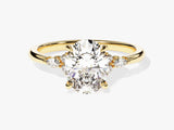Cluster Accent Oval Cut Moissanite Engagement Ring (2.00 CT)