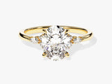 Cluster Accent Oval Cut Lab Grown Diamond Engagement Ring (2.00 CT)