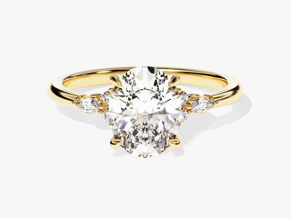 Cluster Accent Oval Cut Diamond Engagement Ring (2.00 CT)