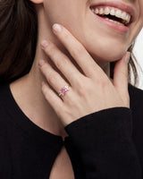 Oval Cluster Accent Birthstone Ring