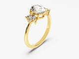 Marquise Cluster Accent Oval Cut Lab Grown Diamond Engagement Ring (1.50 CT)