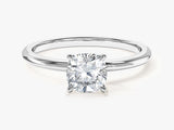 Cushion Cut Solitaire Moissanite Engagement Ring (1.00 CT)