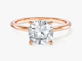 Cushion Cut Solitaire Moissanite Engagement Ring (2.00 CT)