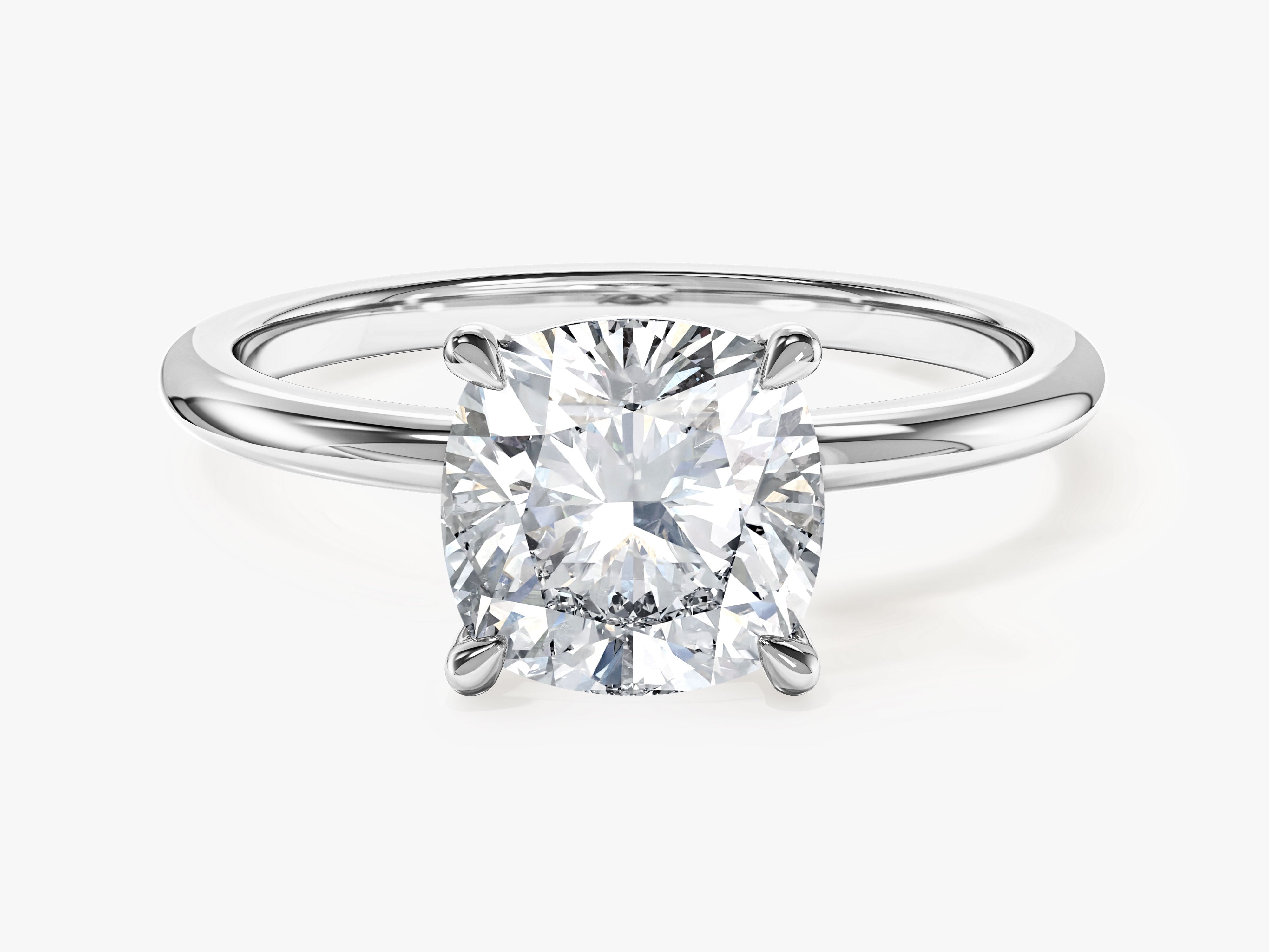 Cushion Cut Solitaire Moissanite Engagement Ring (2.00 CT)