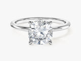 Cushion Cut Solitaire Moissanite Engagement Ring (2.00 CT)