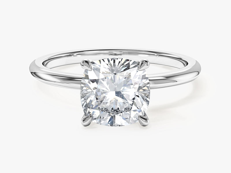 Cushion Cut Solitaire Moissanite Engagement Ring (2.00 CT)