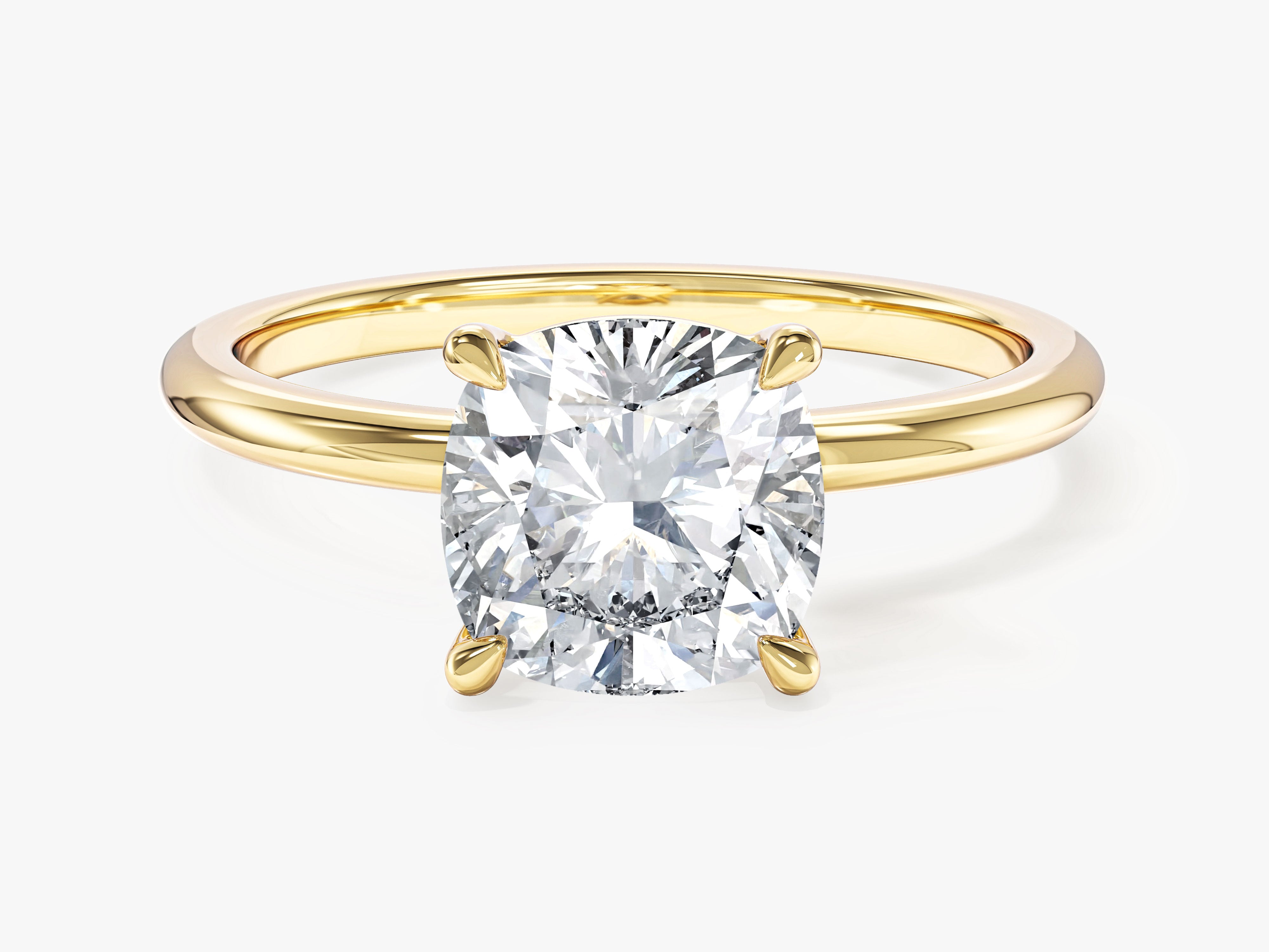 Cushion Cut Solitaire Lab Grown Diamond Engagement Ring (2.00 CT)