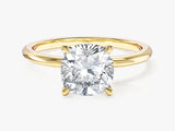 Cushion Cut Solitaire Moissanite Engagement Ring (2.00 CT)