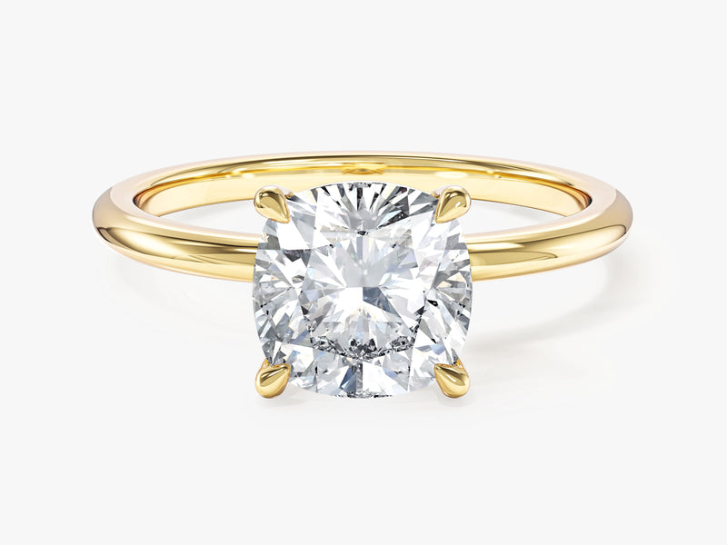 Cushion Cut Solitaire Lab Grown Diamond Engagement Ring (2.00 CT)