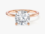 Cushion Cut Solitaire Moissanite Engagement Ring (3.00 CT)