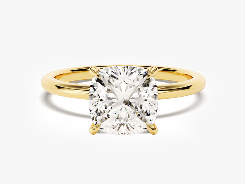 Cushion Cut Solitaire Moissanite Engagement Ring (3.00 CT)