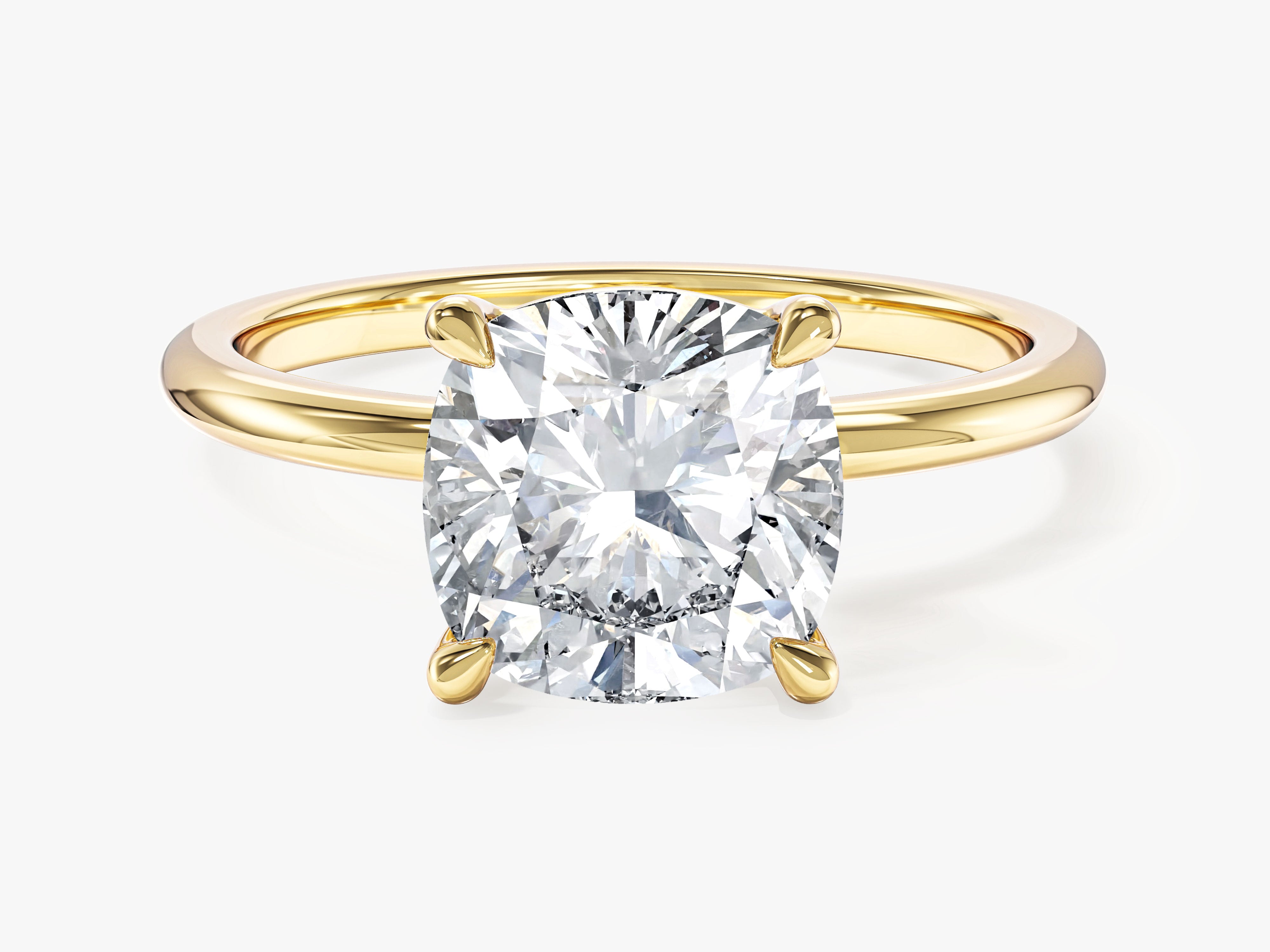 Cushion Cut Solitaire Lab Grown Diamond Engagement Ring (3.00 CT)