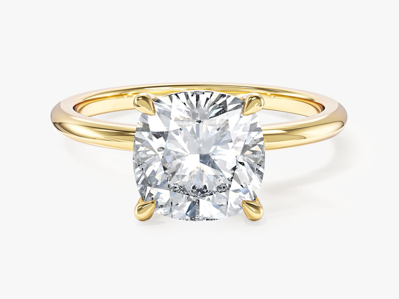 Cushion Cut Solitaire Lab Grown Diamond Engagement Ring (3.00 CT)