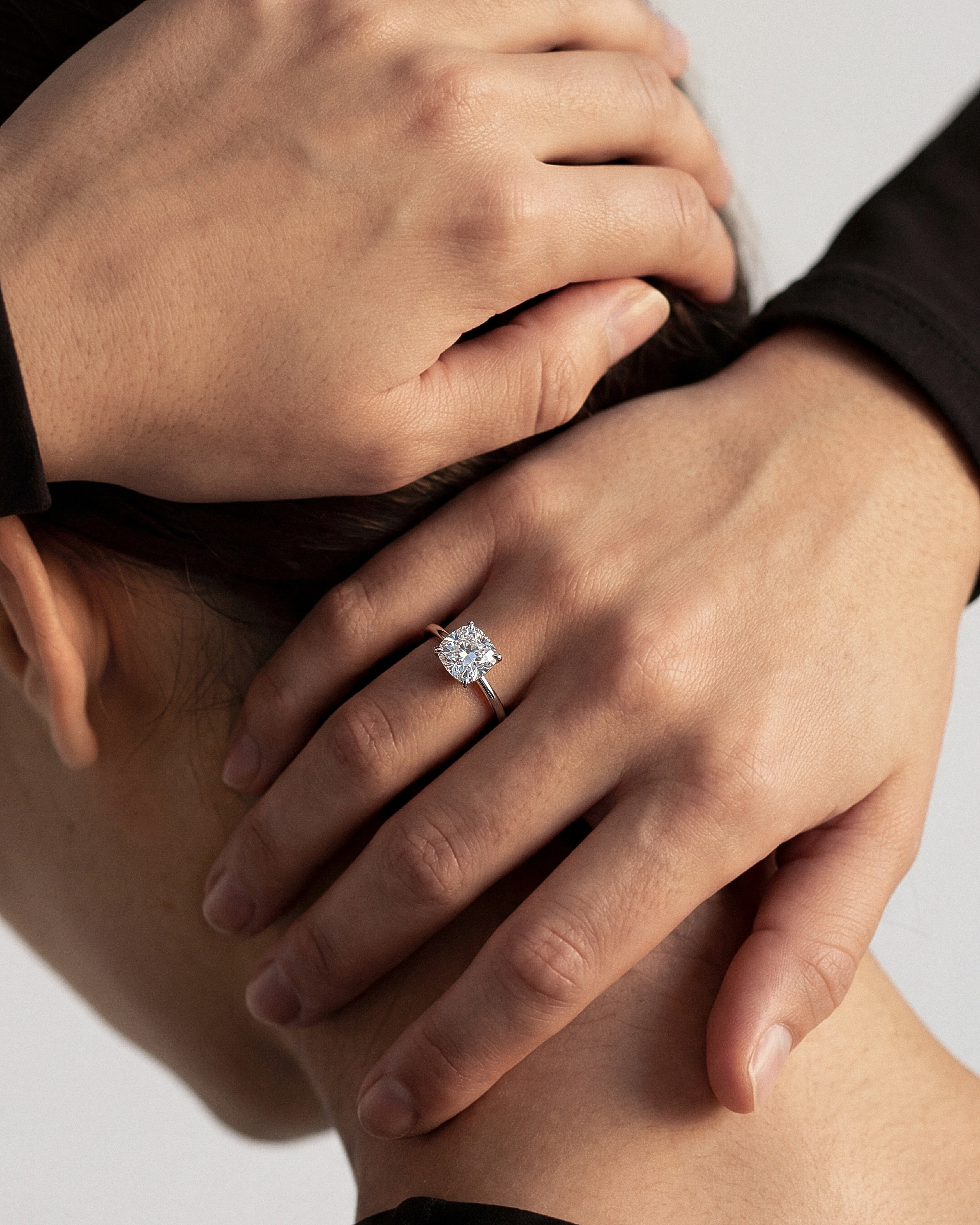 Cushion Cut Solitaire Lab Grown Diamond Engagement Ring (3.00 CT)
