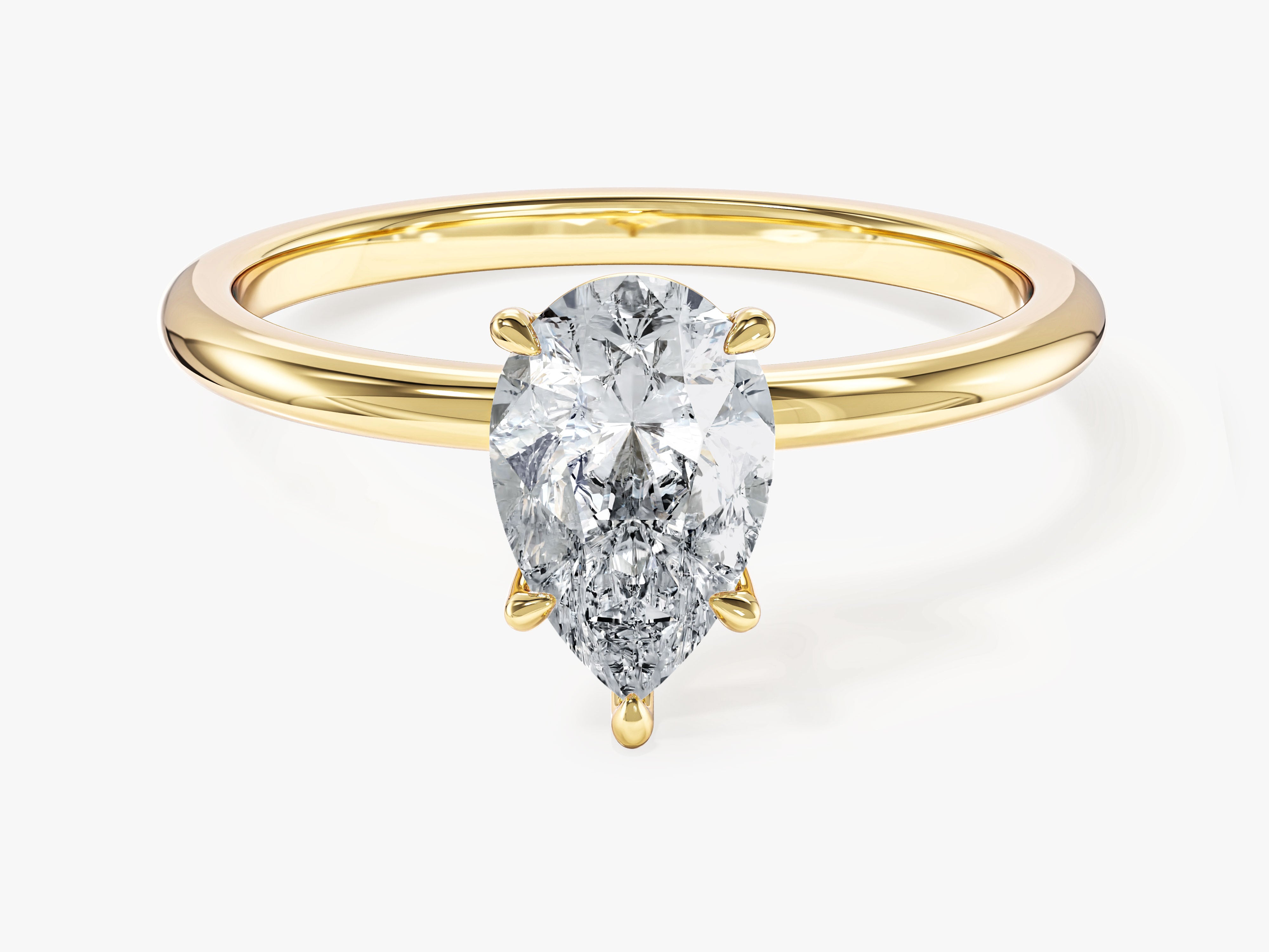 Pear Cut Solitaire Moissanite Engagement Ring (1.00 CT)