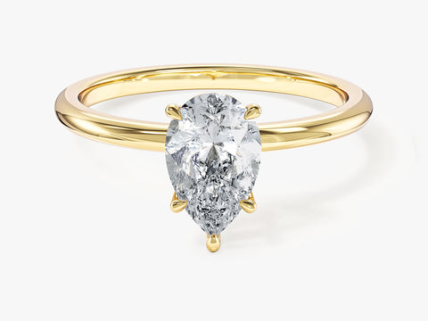 Pear Cut Solitaire Moissanite Engagement Ring (1.00 CT)