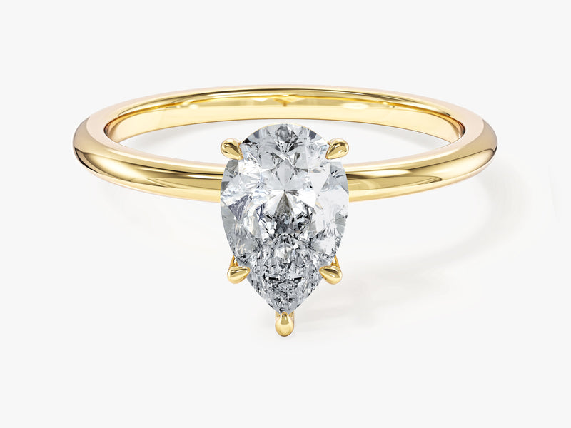 Pear Cut Solitaire Lab Grown Diamond Engagement Ring (1.00 CT)