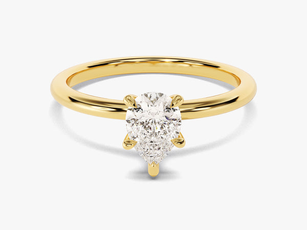 Pear Cut Solitaire Moissanite Engagement Ring (1.00 CT)