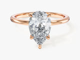 Pear Cut Solitaire Moissanite Engagement Ring (2.00 CT)