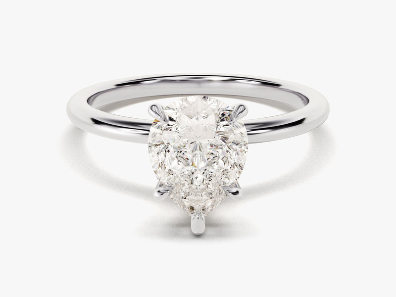 Pear Cut Solitaire Moissanite Engagement Ring (2.00 CT)