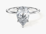 Pear Cut Solitaire Moissanite Engagement Ring (2.00 CT)