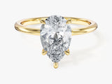 Pear Cut Solitaire Moissanite Engagement Ring (2.00 CT)