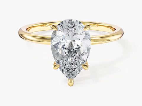 Pear Cut Solitaire Moissanite Engagement Ring (2.00 CT)
