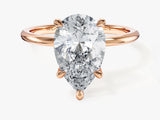 Pear Cut Solitaire Moissanite Engagement Ring (3.00 CT)