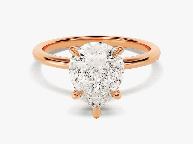Pear Cut Solitaire Moissanite Engagement Ring (3.00 CT)