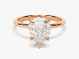 Rose gold pear cut diamond engagement ring