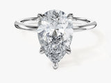 Pear Cut Solitaire Moissanite Engagement Ring (3.00 CT)