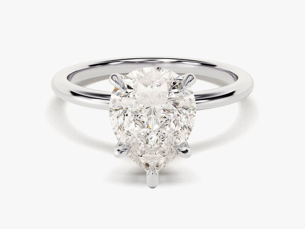 Pear Cut Solitaire Moissanite Engagement Ring (3.00 CT)