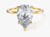 Pear Cut Solitaire Moissanite Engagement Ring (3.00 CT)