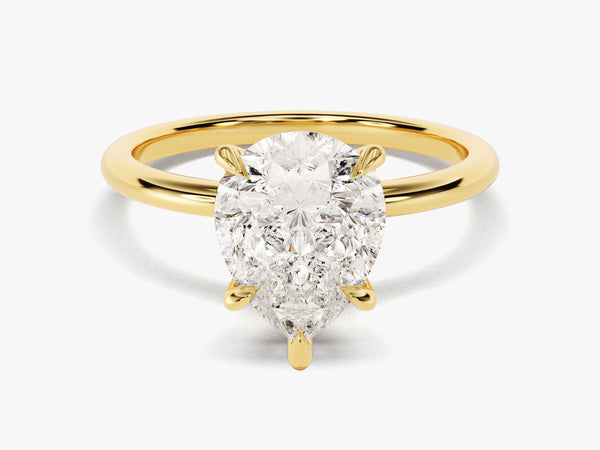 Pear Cut Solitaire Moissanite Engagement Ring (3.00 CT)