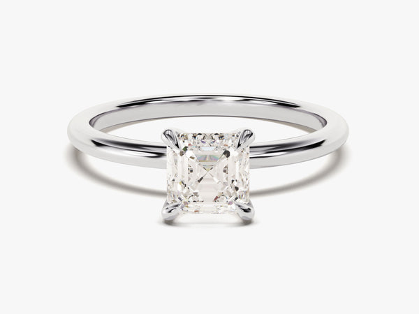 Asscher Cut Solitaire Diamond Engagement Ring (1.00 CT)