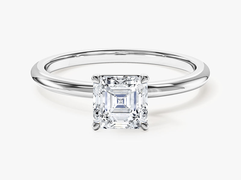Asscher Cut Solitaire Moissanite Engagement Ring (1.00 CT)