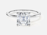 Asscher Cut Solitaire Moissanite Engagement Ring (2.00 CT)