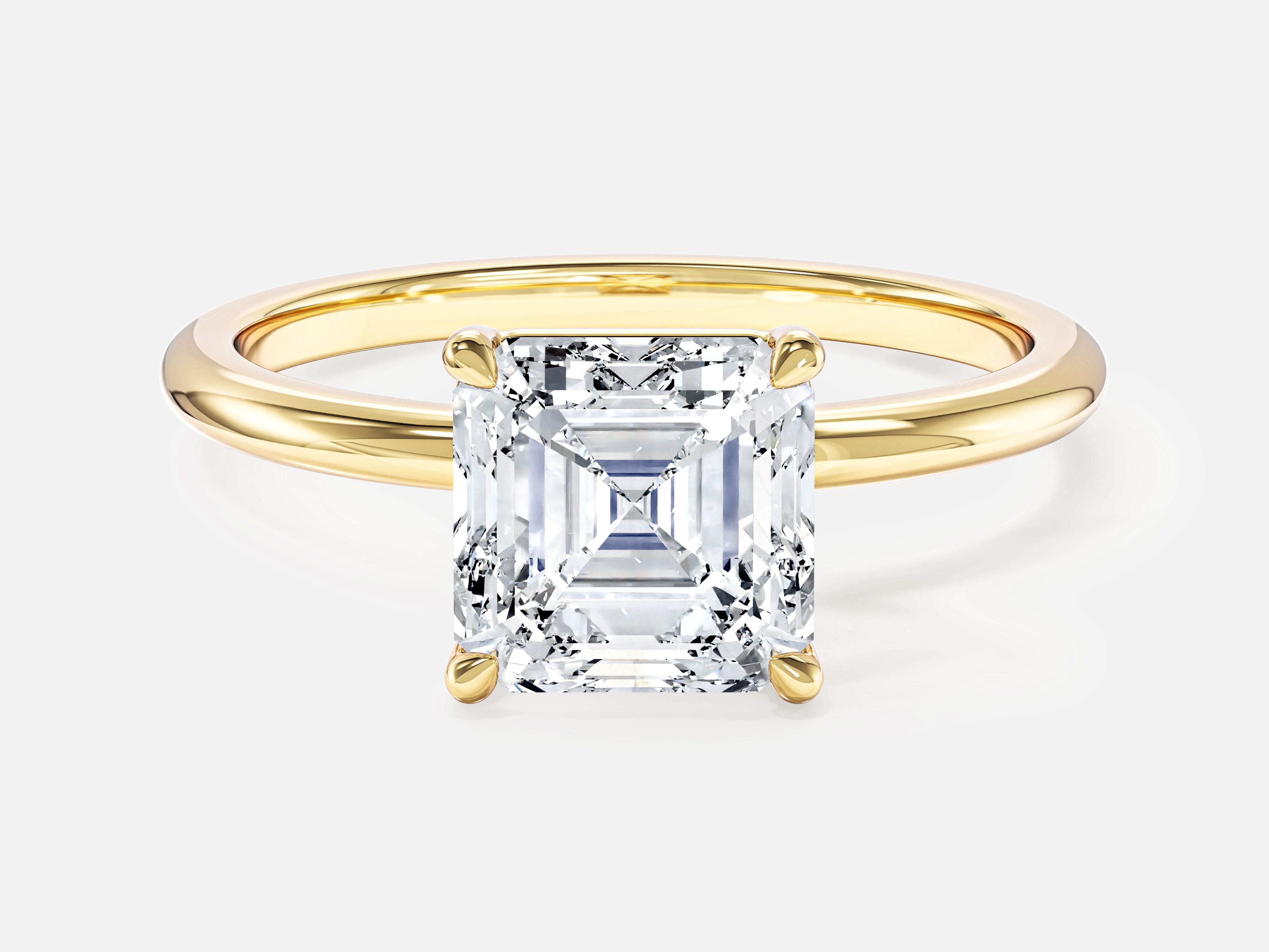 Asscher Cut Solitaire Moissanite Engagement Ring (2.00 CT)