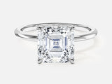 Asscher Cut Solitaire Lab Grown Diamond Engagement Ring (3.00 CT)