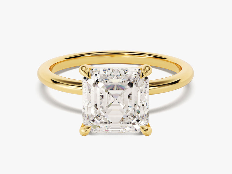 Asscher Cut Solitaire Moissanite Engagement Ring (3.00 CT)