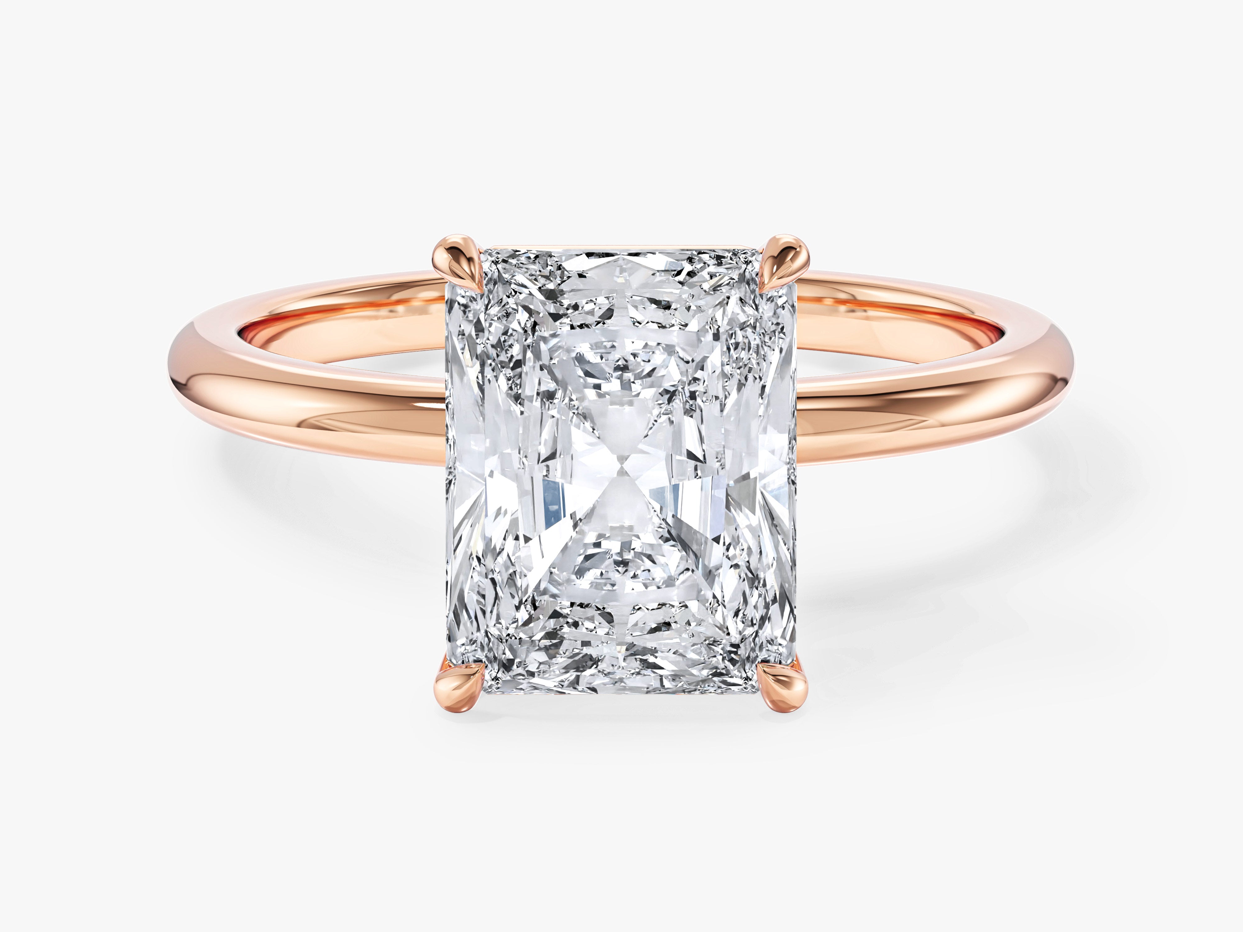 Radiant Cut Solitaire Lab Grown Diamond Engagement Ring (3.00 CT)