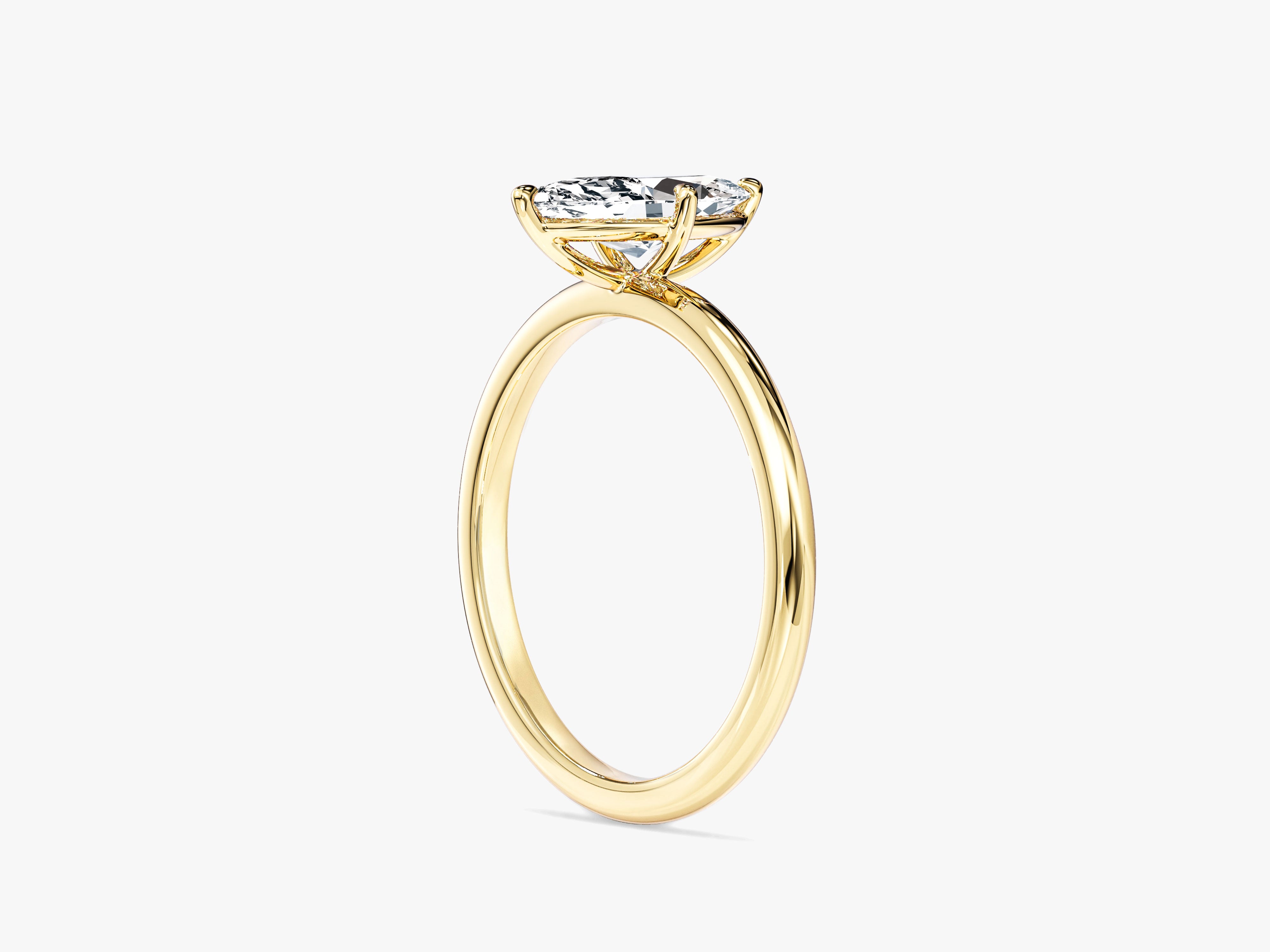 Verlobungsring mit Solitär-Moissanit im Marquise-Schliff (1,00 ct)