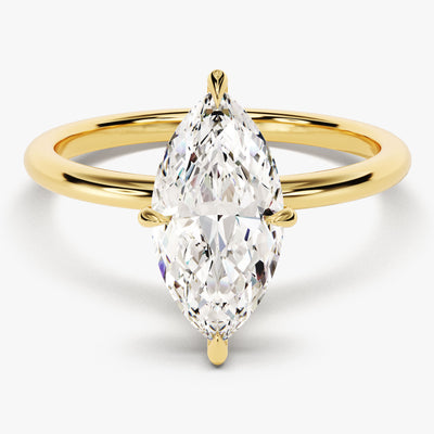Marquise Cut Solitaire Moissanite Engagement Ring (2.00 CT)