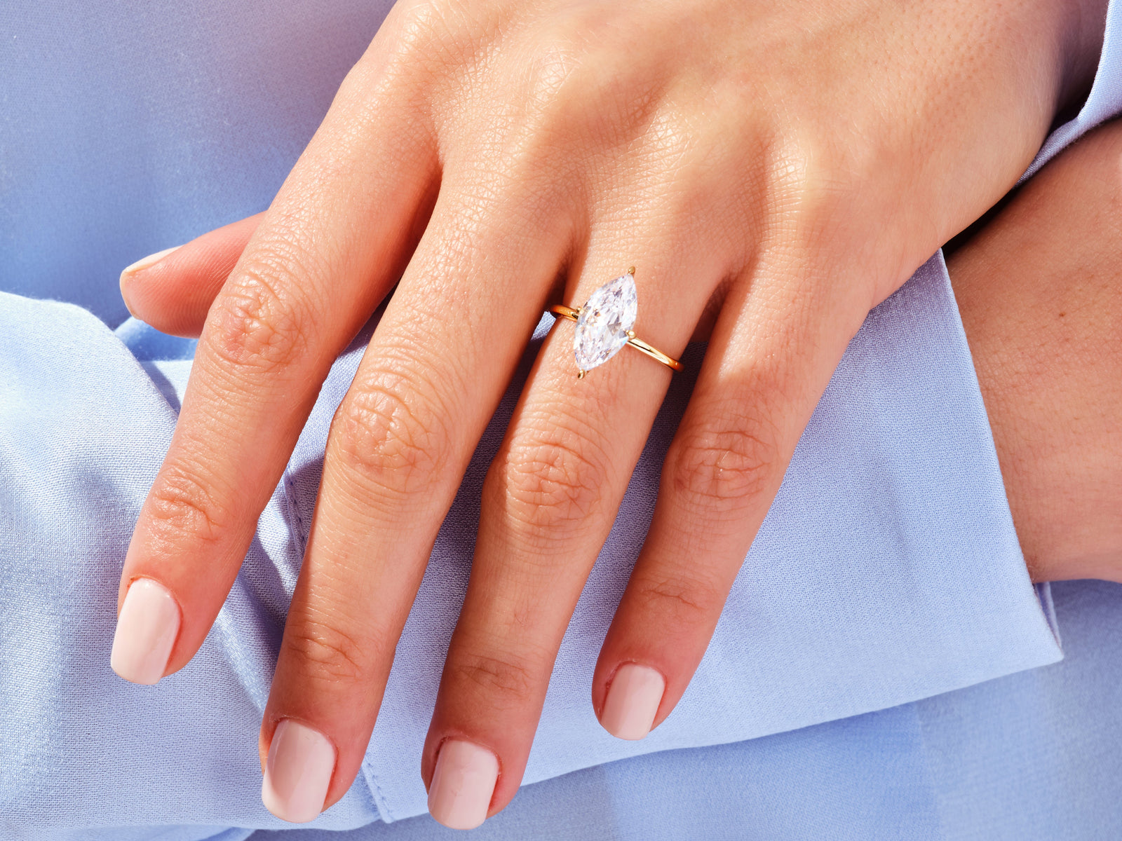 Marquise Cut Solitaire Lab Grown Diamond Engagement Ring CT)