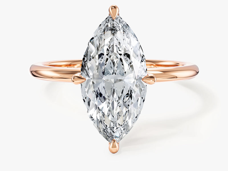 Marquise Cut Solitaire Moissanite Engagement Ring (3.00 CT)